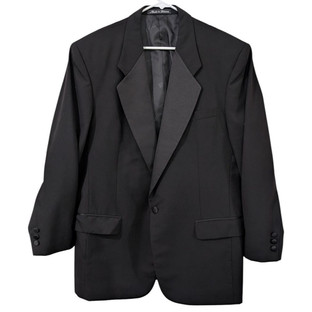 Vintage Pierre Balmain Tuxedo Jacket - Black 100% Wool - S/B Notch - Size 42 REG